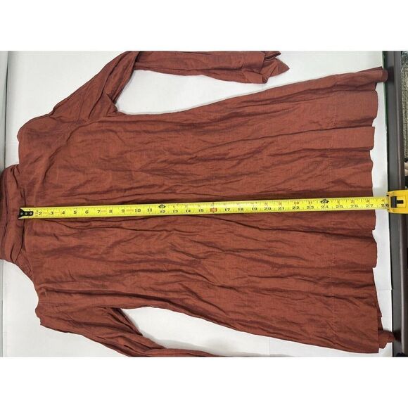 Eileen Fisher Rust Orange Crinkle Jacket tuck away Hood Size XS Nylon Blend - Picture 10 of 12
